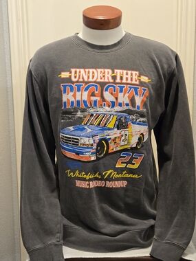 Outriders, Charcoal 'Under The Big Sky' Music Rodeo Roundup Crewneck Sweater, M